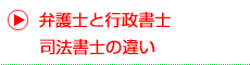弁護士と行政書士・司法書士の違い